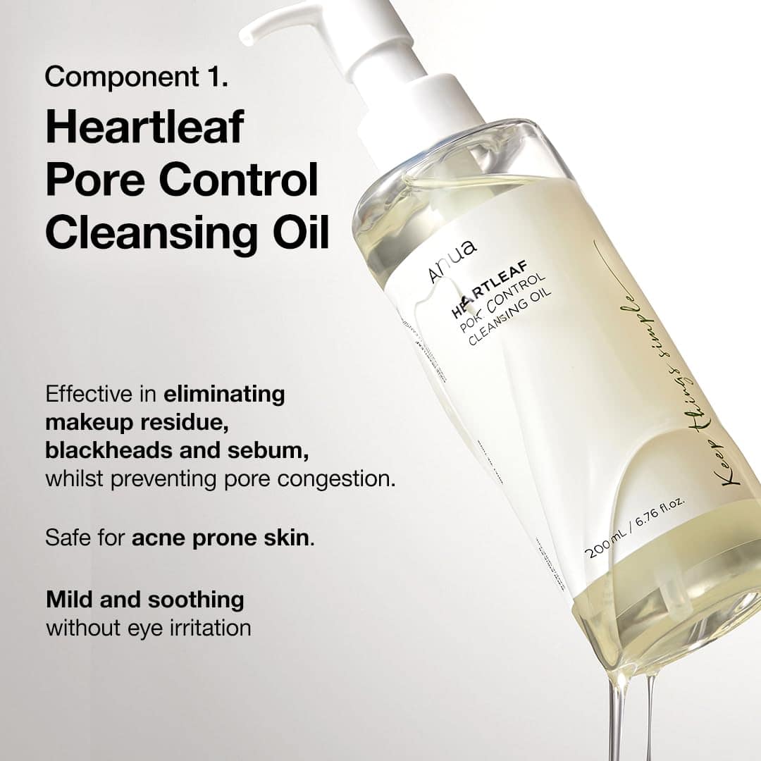 ANUA Double Cleanser for Facial Control Cleansing Oil, Blackhead Remover. 4 Gurayz, Skin Care, Double Cleanser