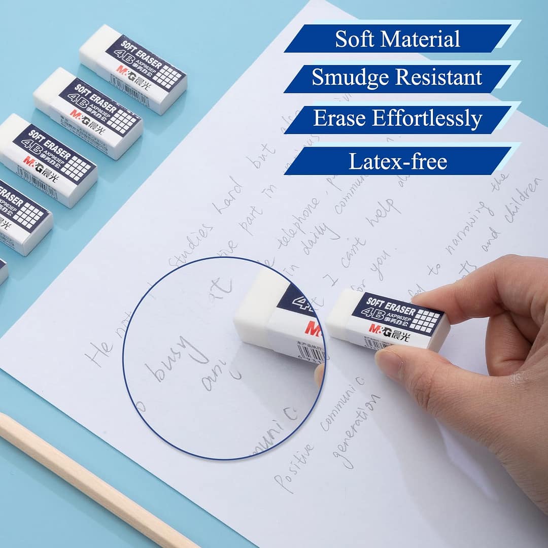 Pack Large Pencil Erasers, 4B Rectangular Erasers for Pencils School Students Office Drawing and Office Products 3 Gurayz, School supplies, Pencil Erasers
