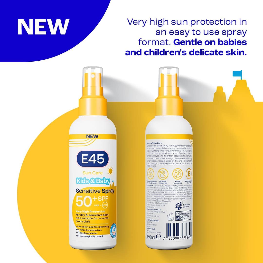 Gurayz, skincare, E45 Kids and Baby Sunscreen