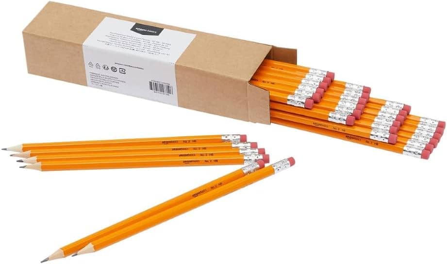 Amazon Basics Presharpened Wood Cased #2 HB Pencils, 30 Pack, Orange 1 Gurayz, pencils, Presharpened, school supplies